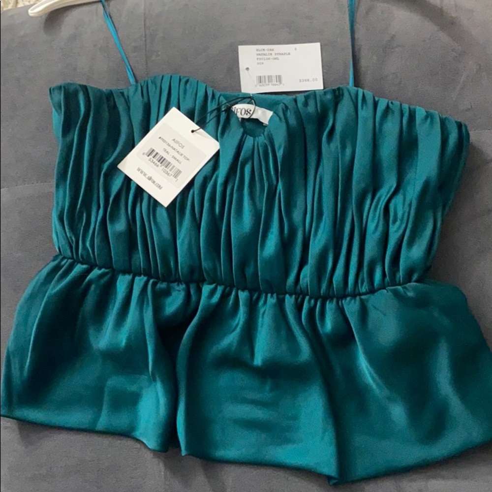 Strapless green top